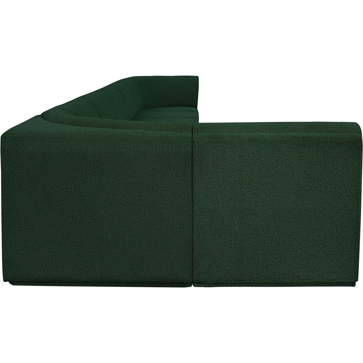 Ollie 218in Green Boucle Fabric Upholstered 8 Piece Modular Sectional Sofa