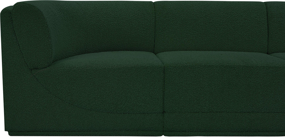 Ollie 218in Green Boucle Fabric Upholstered 8 Piece Modular Sectional Sofa