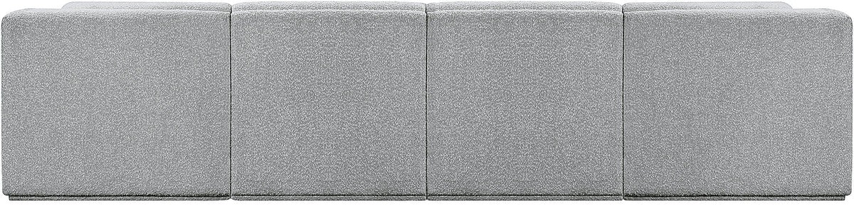 Ollie 128in Grey Boucle Fabric Upholstered 4 Piece Modular Sofa