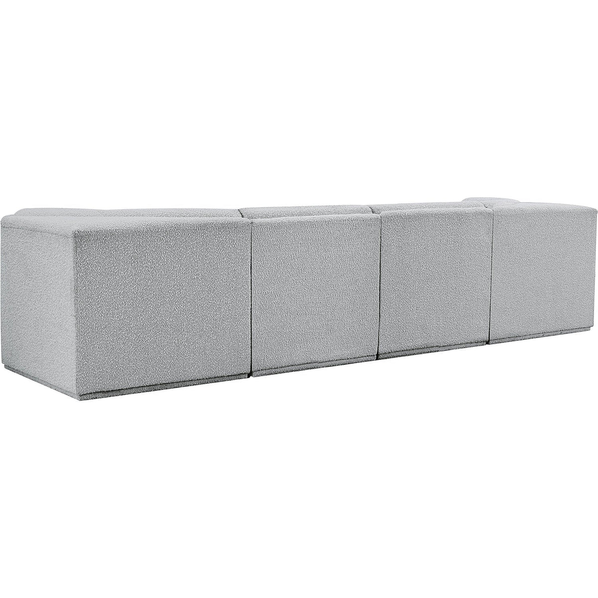 Ollie 128in Grey Boucle Fabric Upholstered 4 Piece Modular Sofa