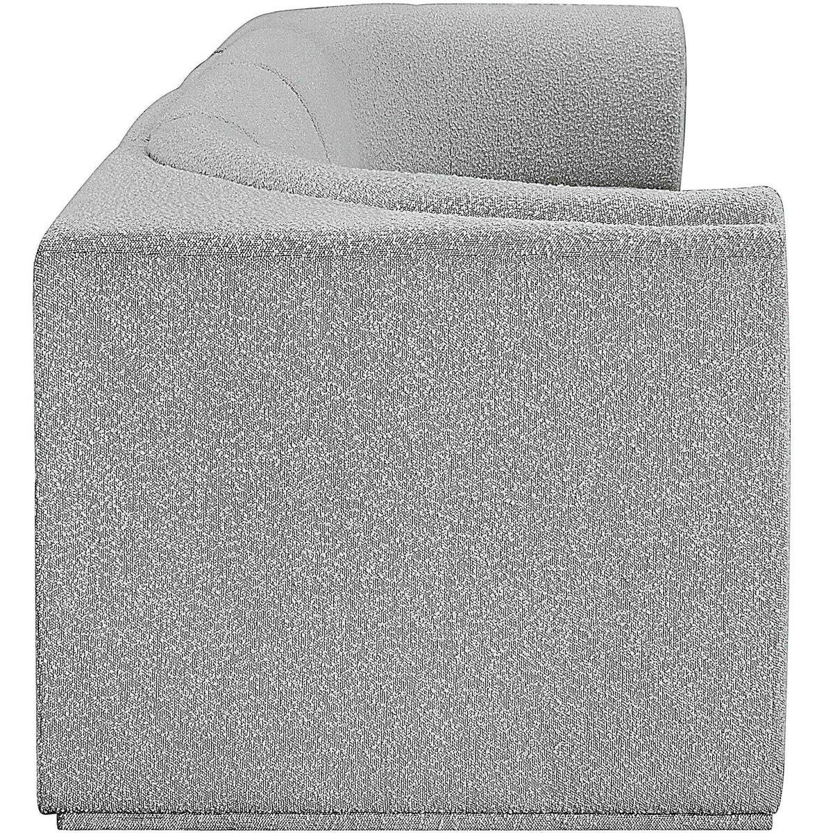Ollie 128in Grey Boucle Fabric Upholstered 4 Piece Modular Sofa