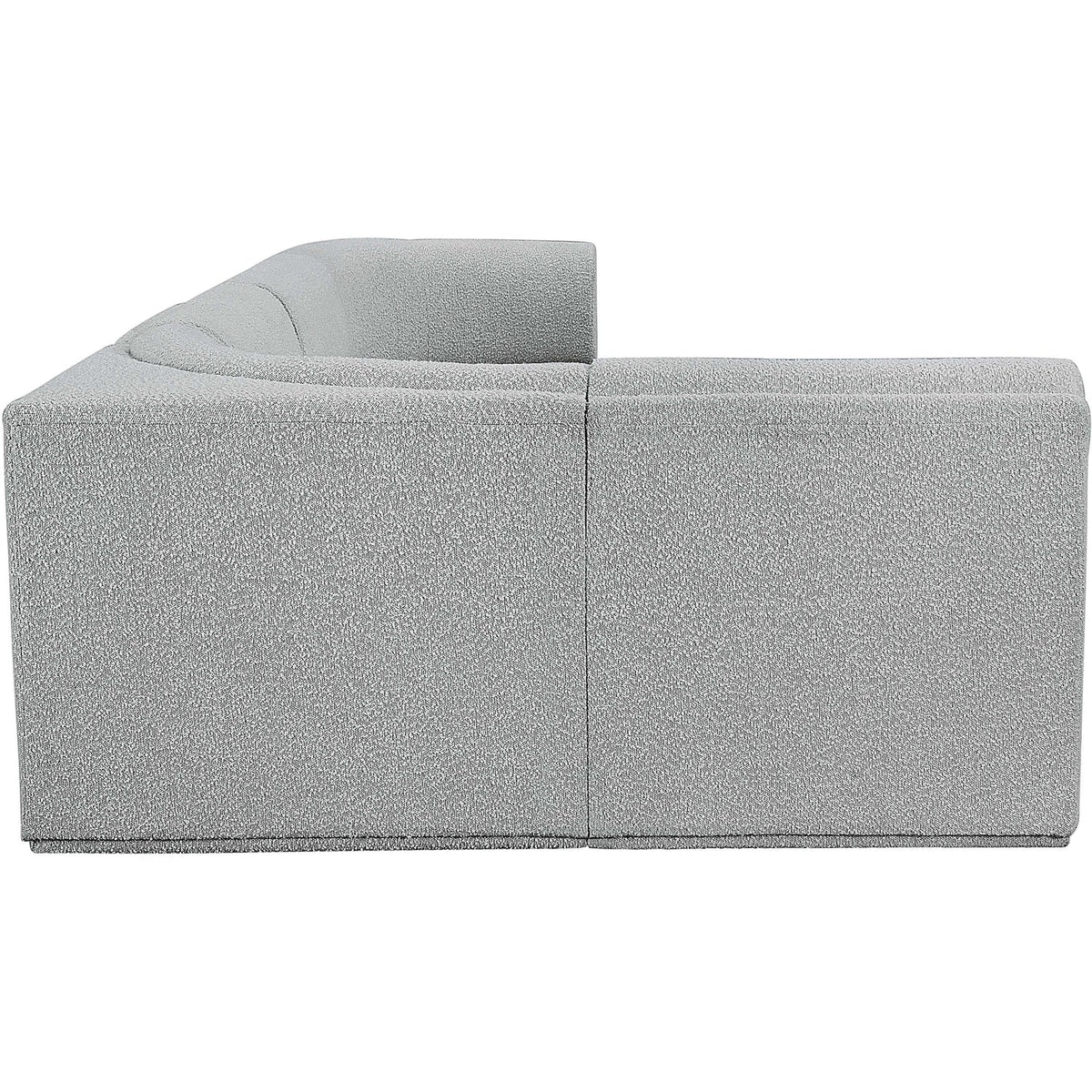 Ollie 128in Grey Boucle Fabric Upholstered 5 Piece Modular Sectional Sofa
