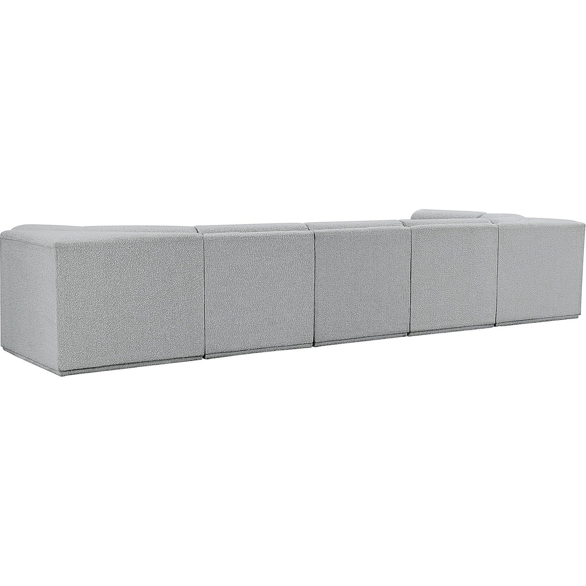 Ollie 158in Grey Boucle Fabric Upholstered 6 Piece Modular Sectional Sofa