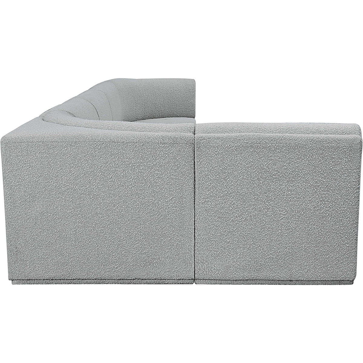 Ollie 158in Grey Boucle Fabric Upholstered 6 Piece Modular Sectional Sofa
