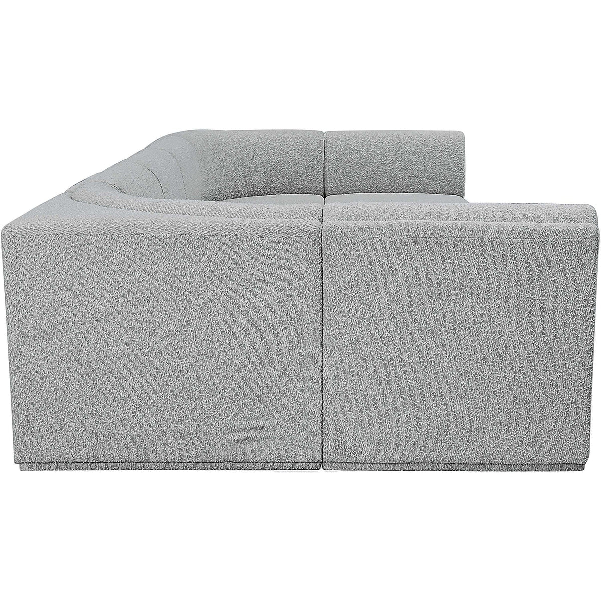 Ollie 158in Grey Boucle Fabric Upholstered 7 Piece Modular Sectional Sofa