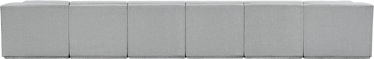Ollie 188in Grey Boucle Fabric Upholstered 7 Piece Modular Sectional Sofa