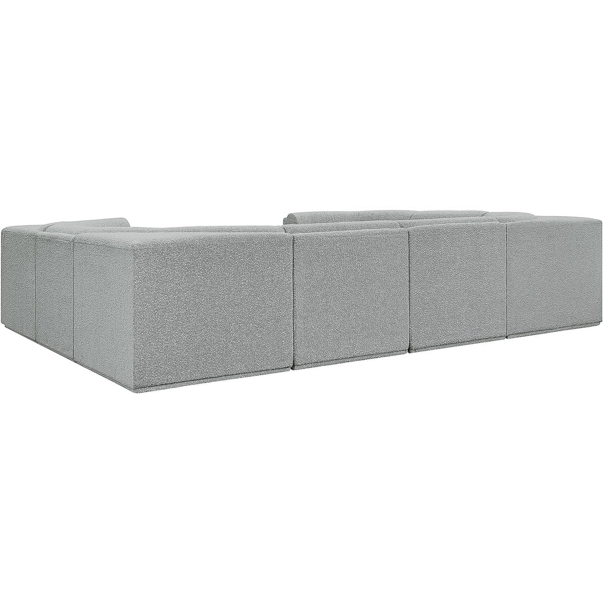Ollie 128in Grey Boucle Fabric Upholstered 8 Piece Modular Sectional Sofa