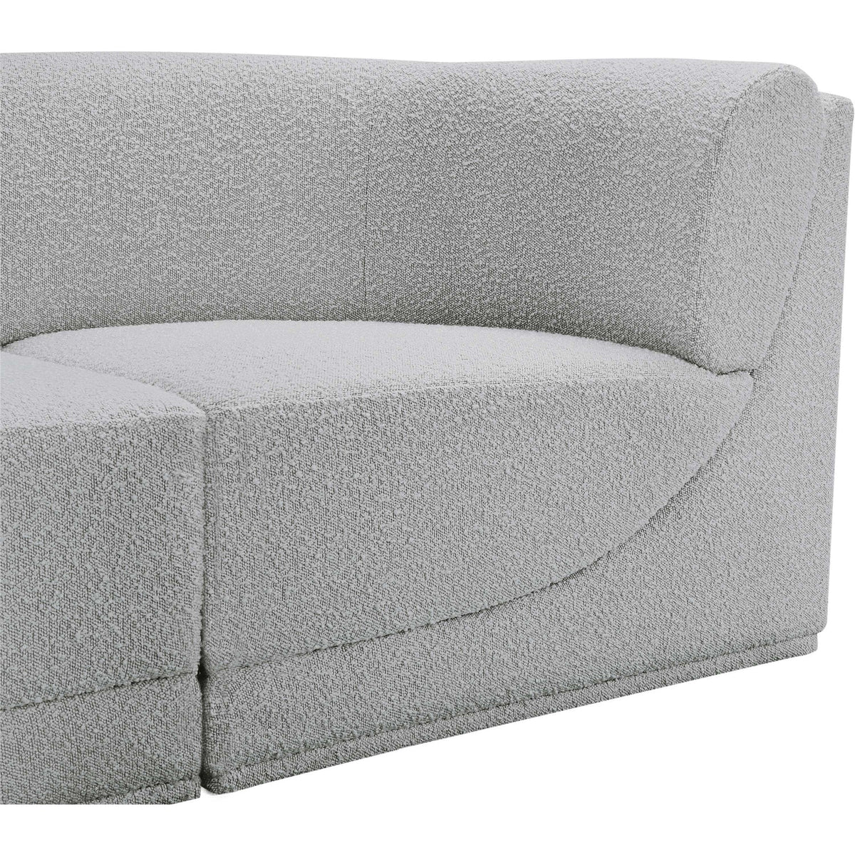 Ollie 218in Grey Boucle Fabric Upholstered 8 Piece Modular Sectional Sofa