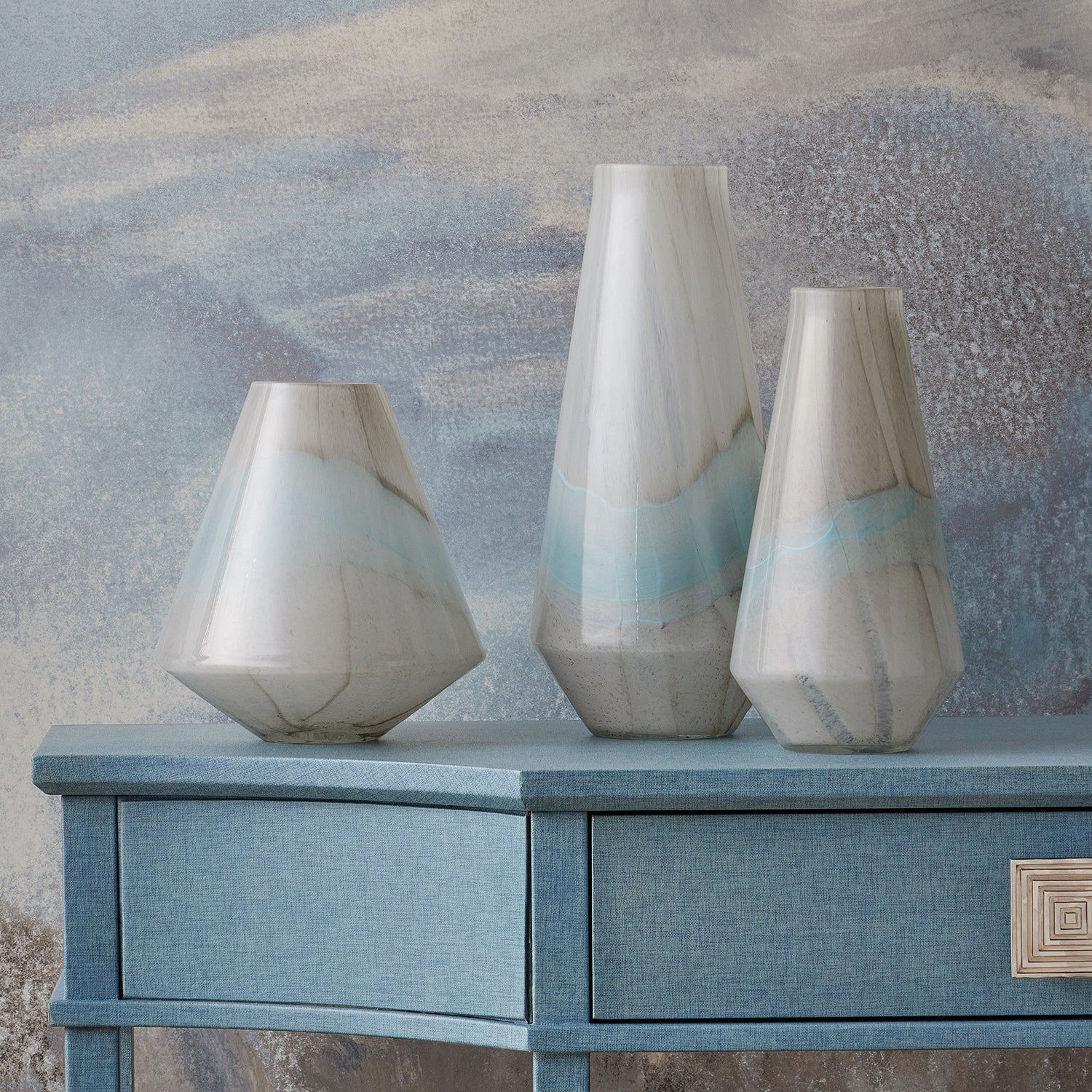 Currey & Co Floating Cloud Vase Set of 3