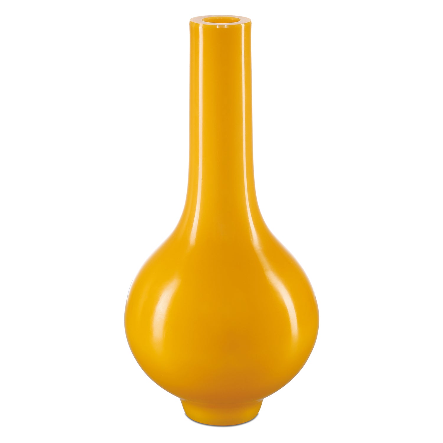 Currey & Co Imperial Yellow Peking Long Neck Vase - Final Sale