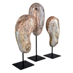 Currey & Co Glazed Mask Sculpture Set of 3