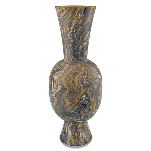 Currey & Co Brown Marbleized Tall Vase