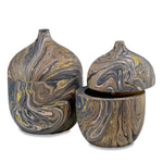 Currey & Co Brown Marbleized Box Set of 2