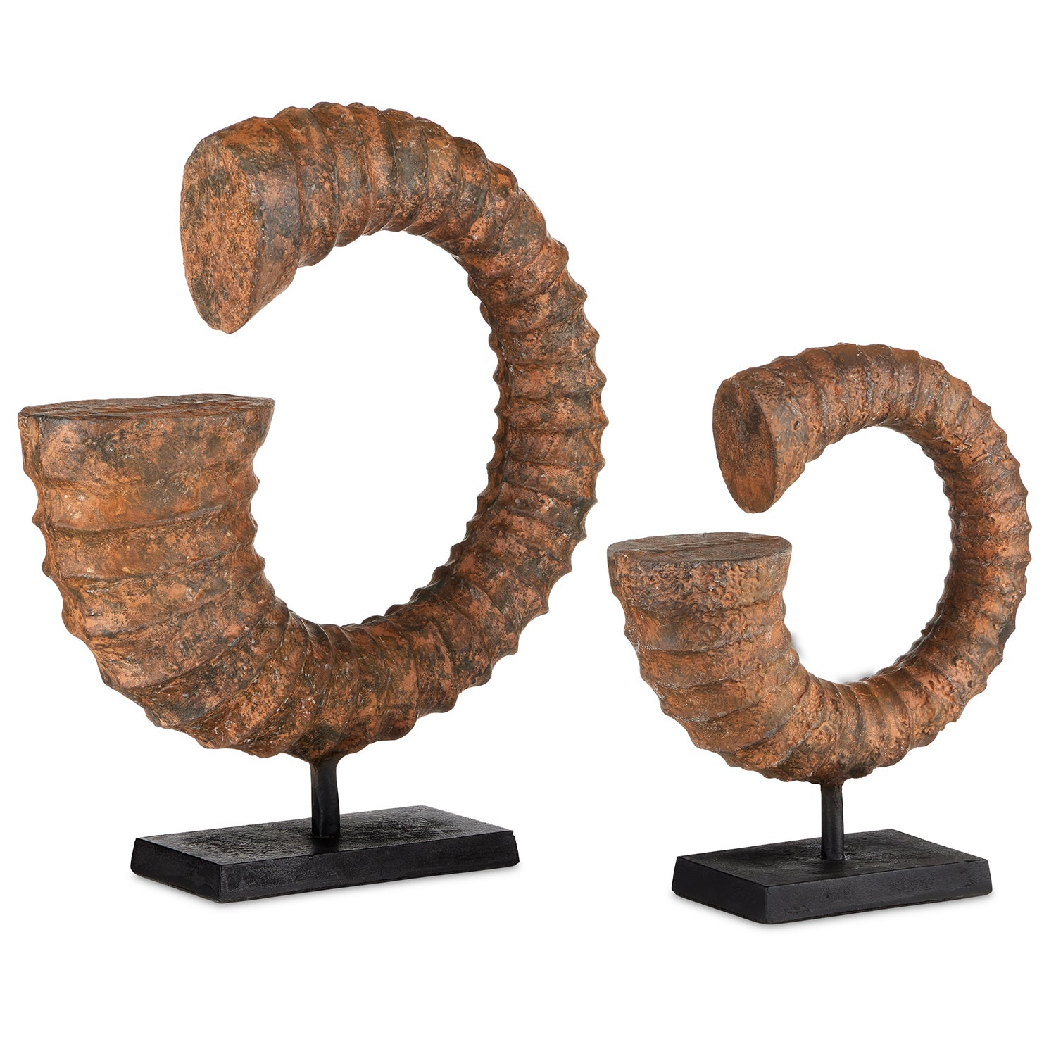 Currey & Co Faux Horn Set of 2 - Final Sale