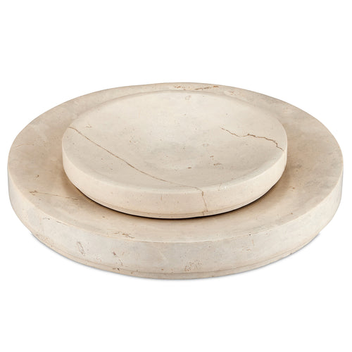 Currey & Co Grecco Marble Low Bowl Set of 2