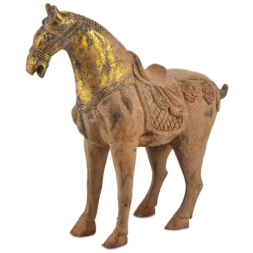Currey & Co Tang Dynasty Grande Iron Horse Sculpture
