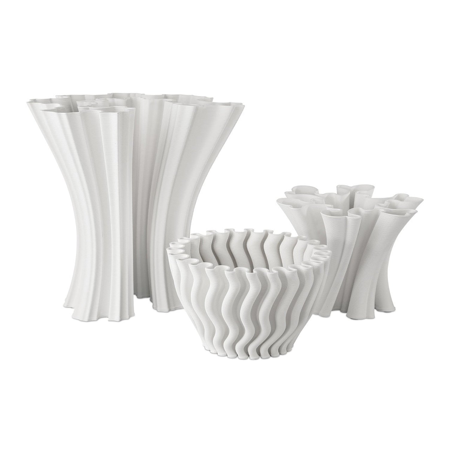 Currey & Co Godet White Vase