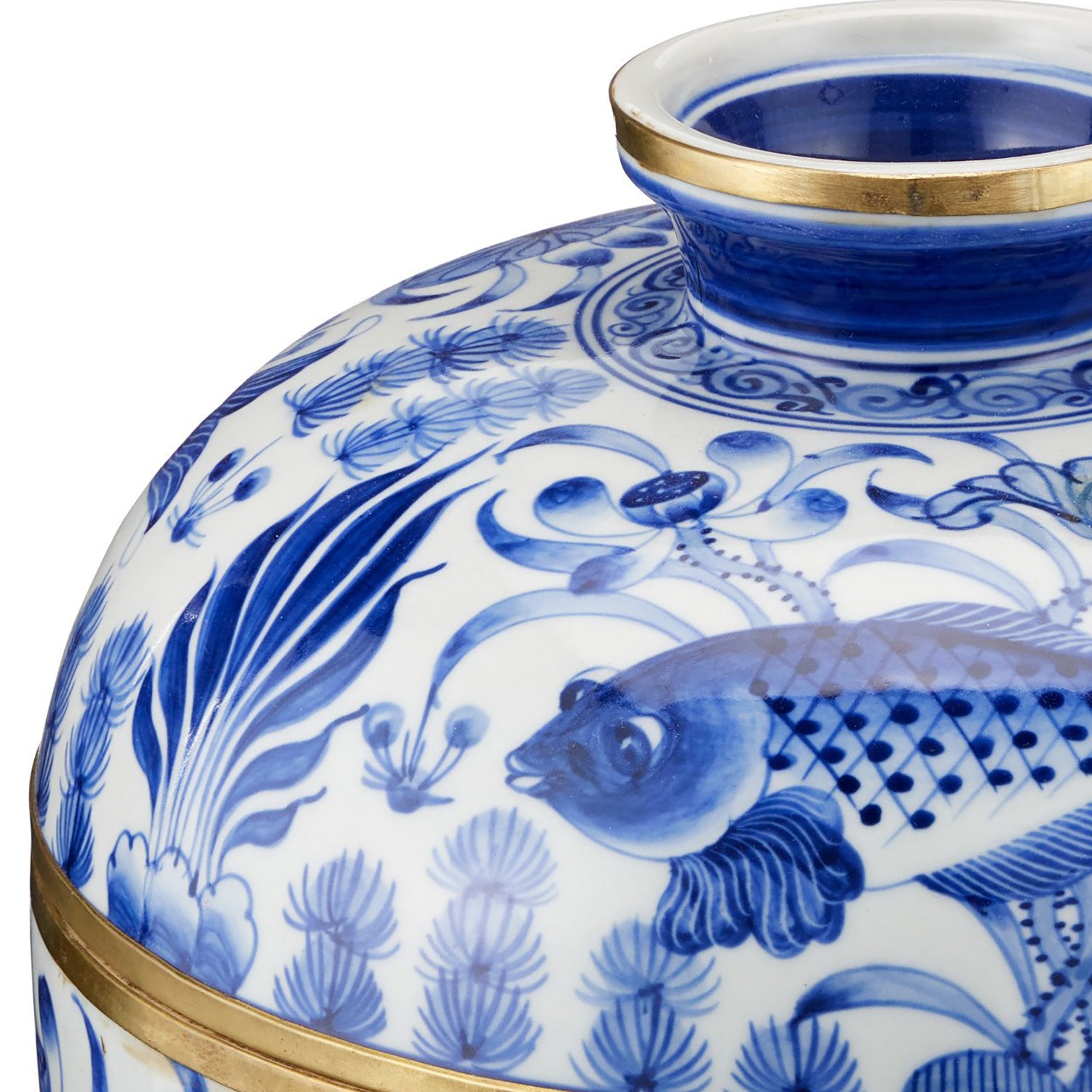 Currey & Co Blue & White Rice Tureen Set of 3