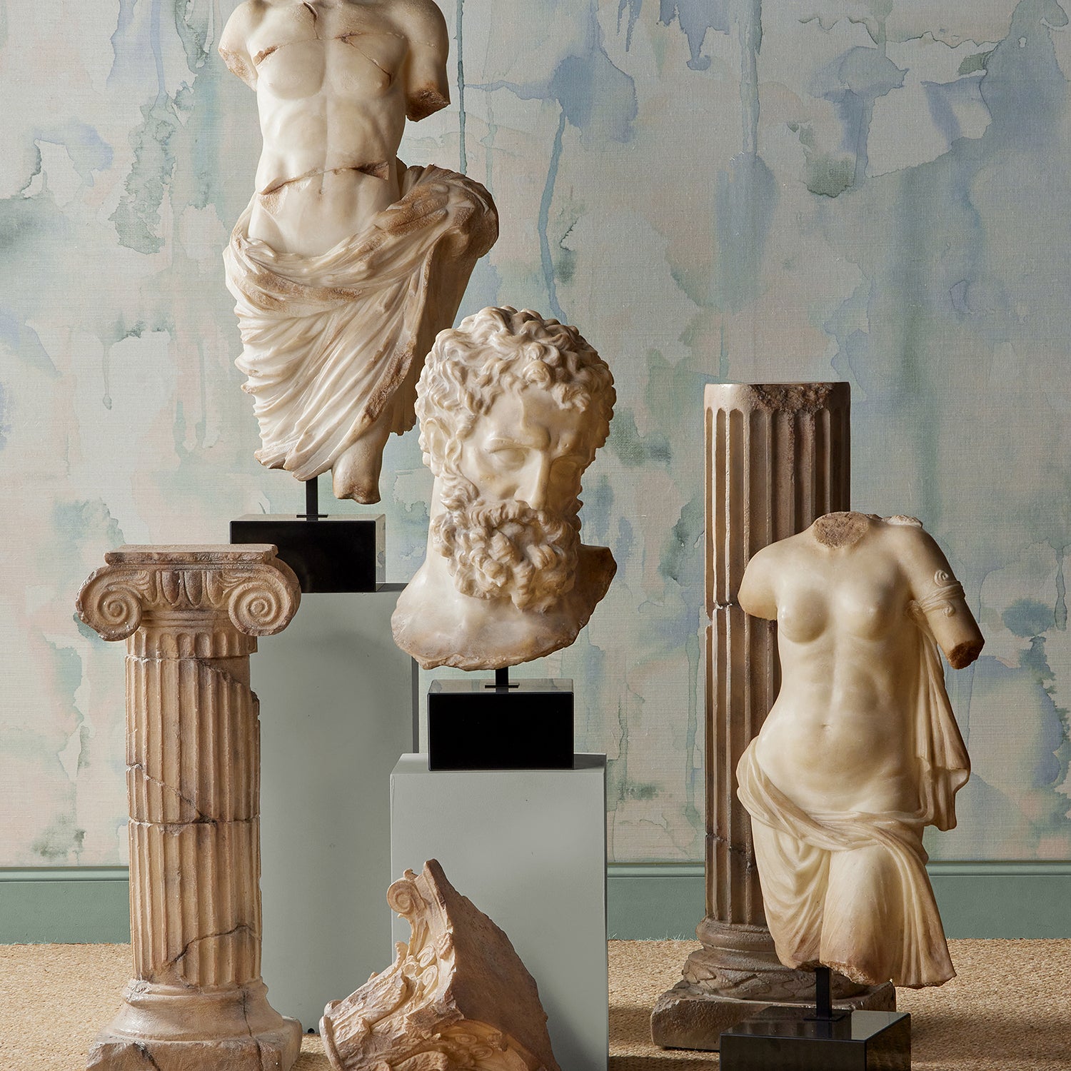 Currey & Co Phoenician Pillar Sculpture