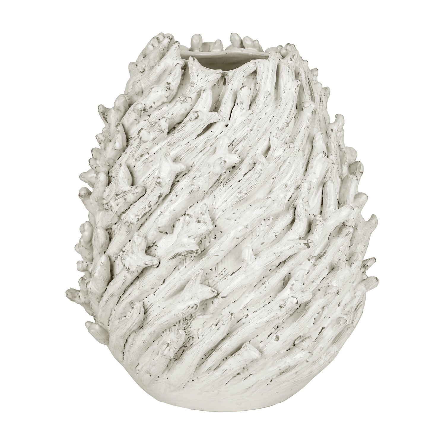 Currey & Co Seadrift White Vase