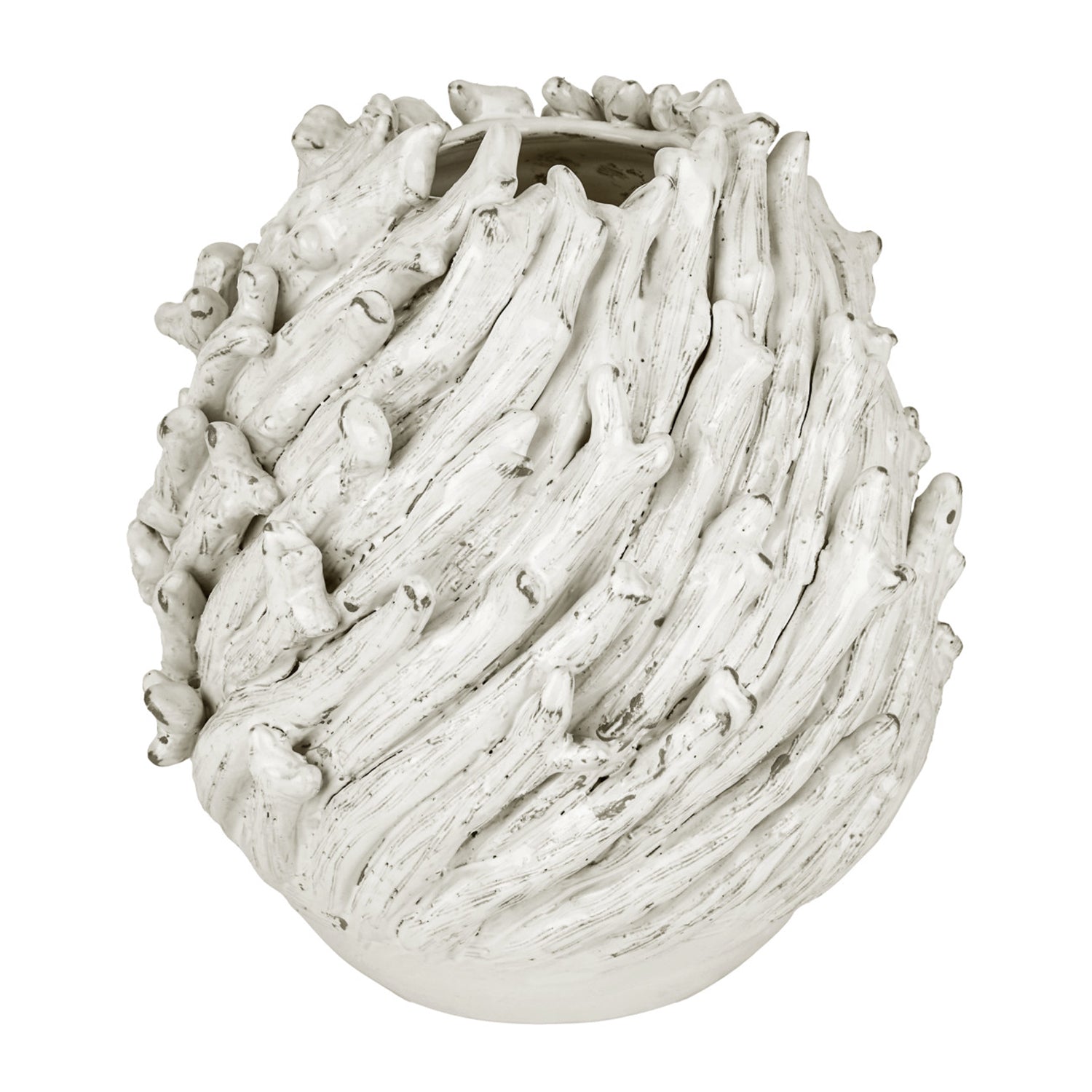 Currey & Co Seadrift White Vase