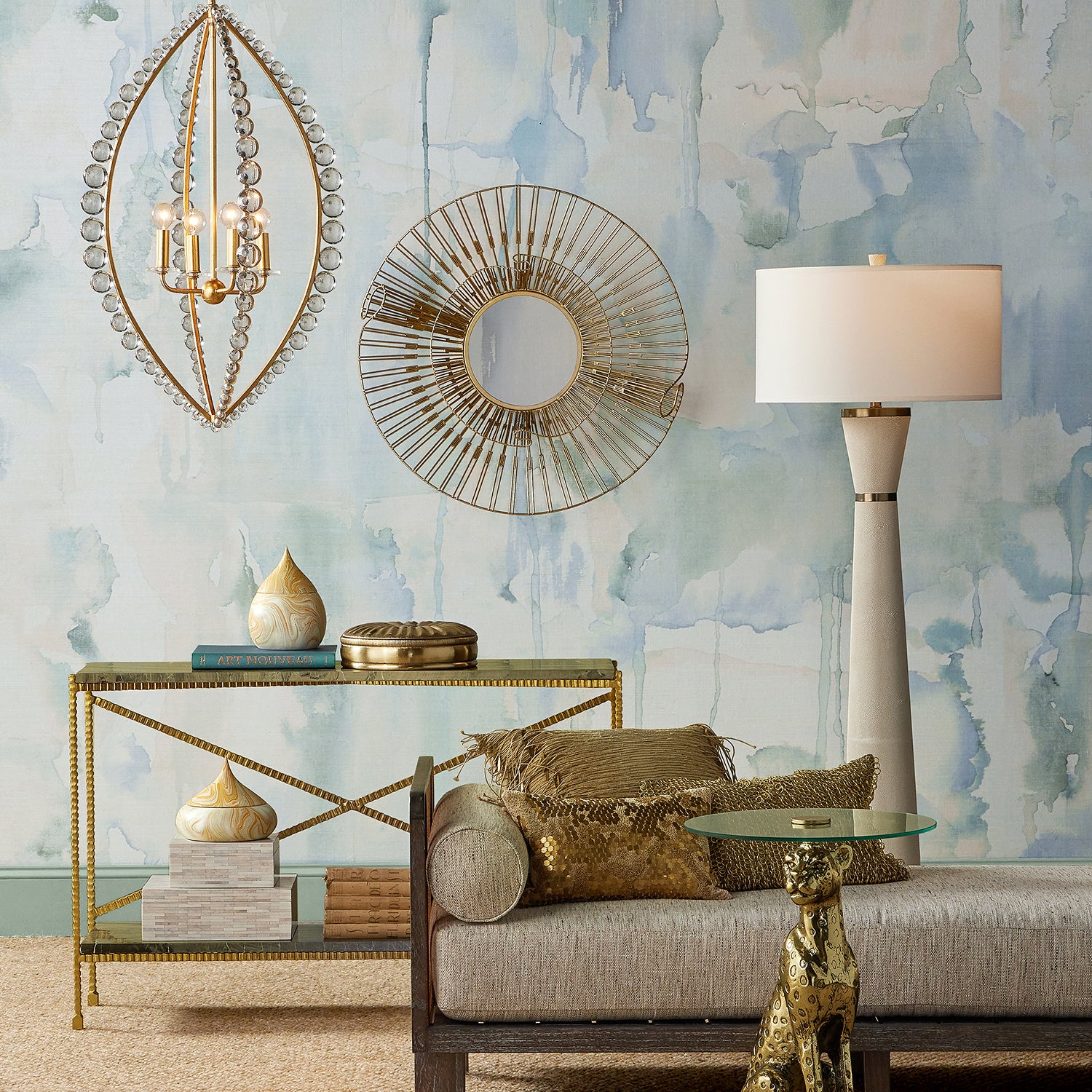 Currey & Co Anasi Yellow Box Set of 2