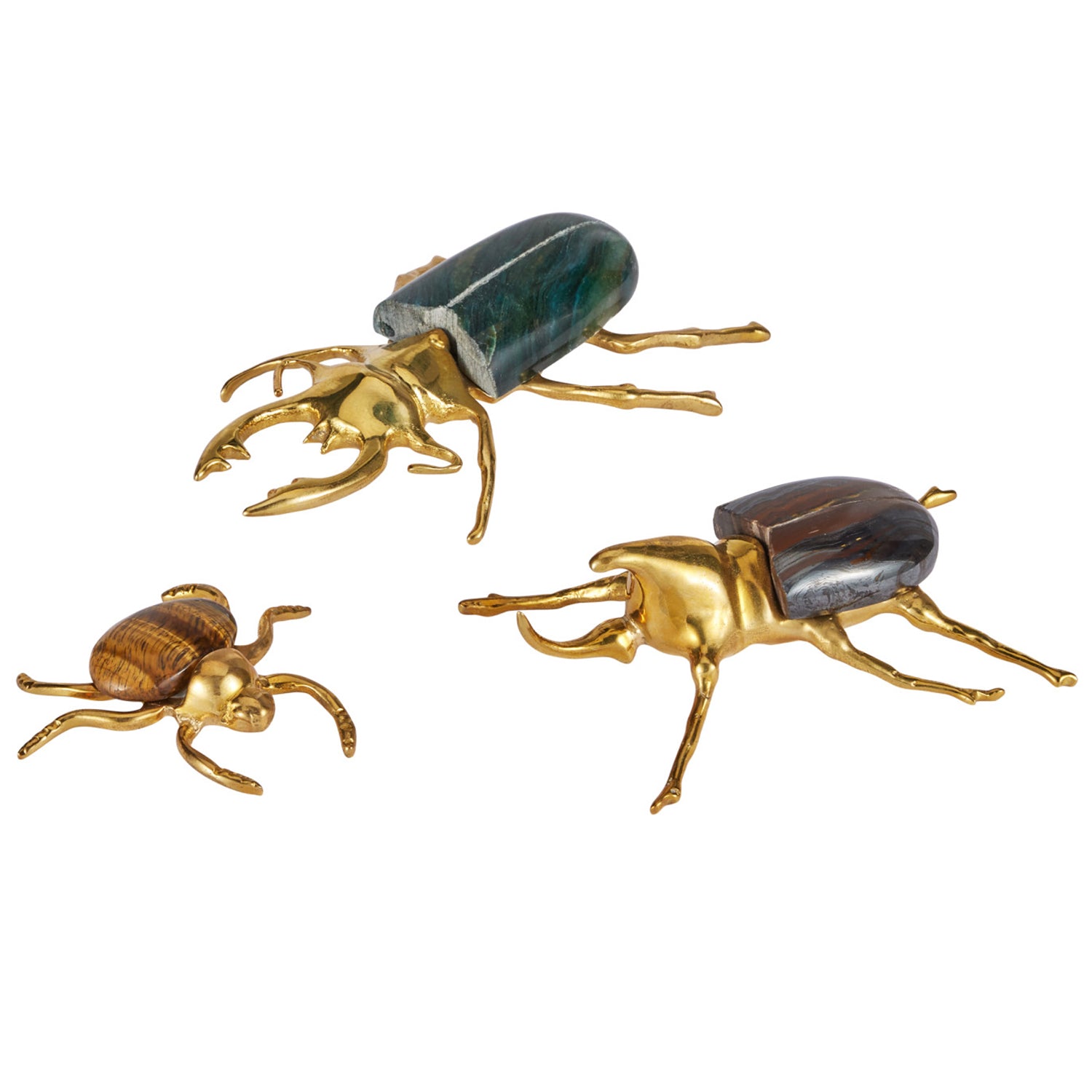 Currey & Co Brass Beetle Colony Set of 3