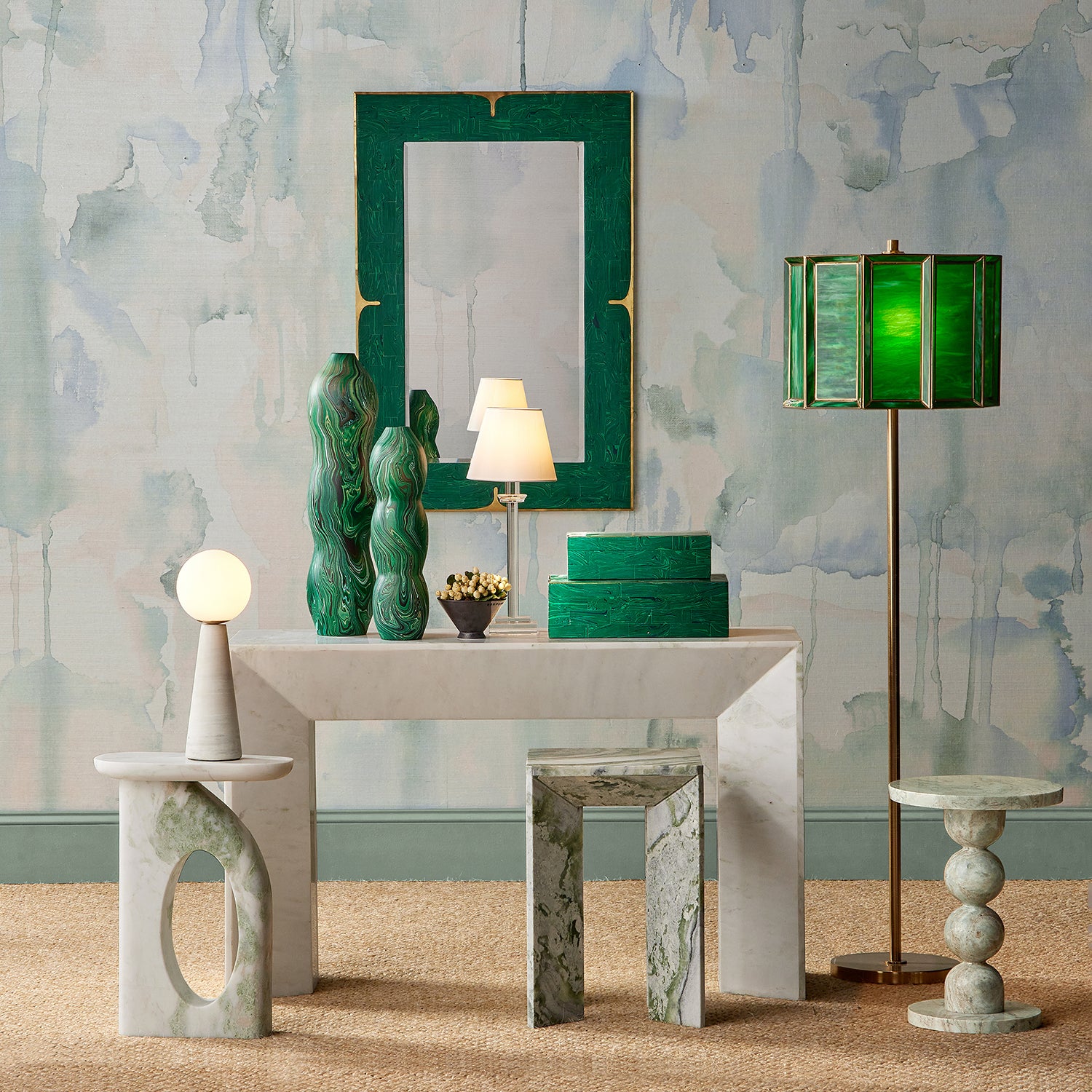 Currey & Co Orin Green Box Set of 2