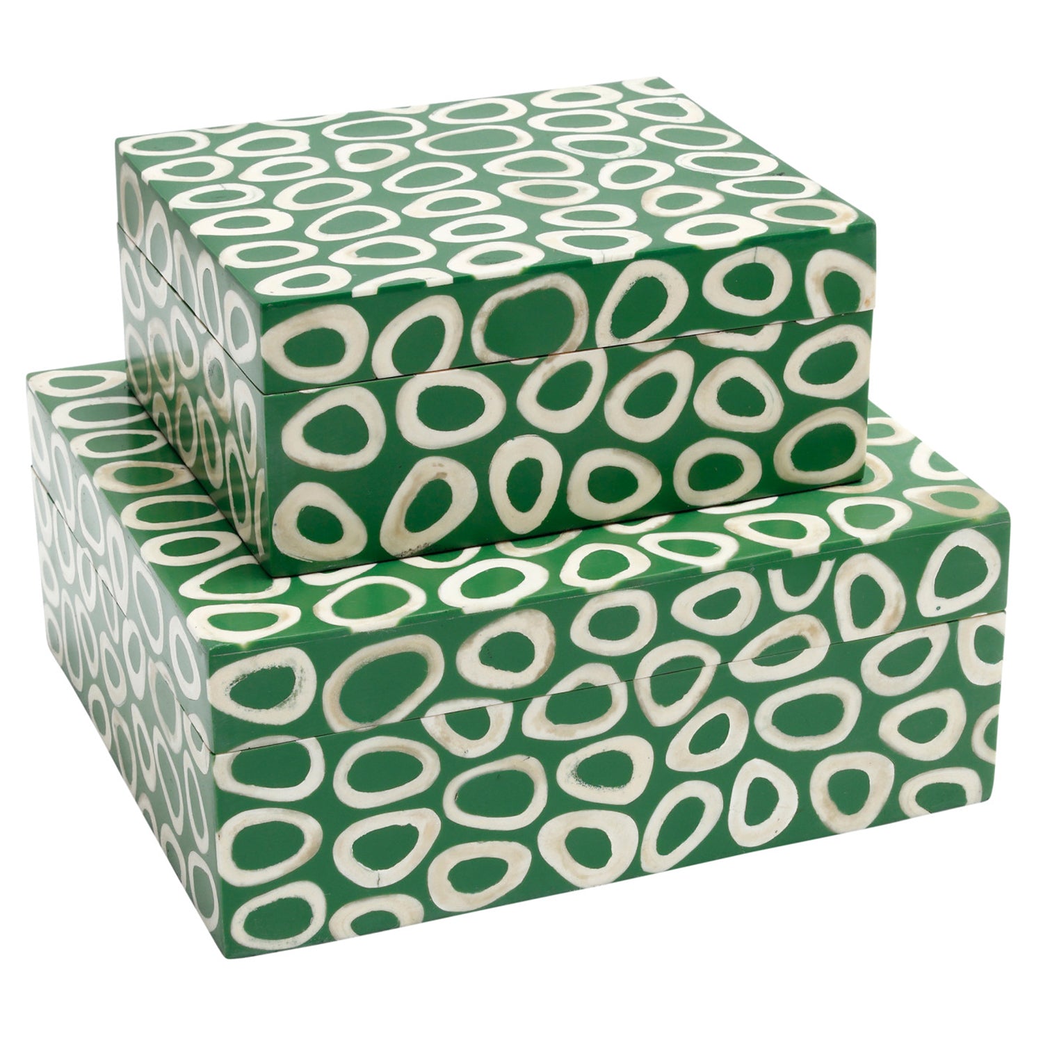 Currey & Co Ovoid Green Box Set of 2