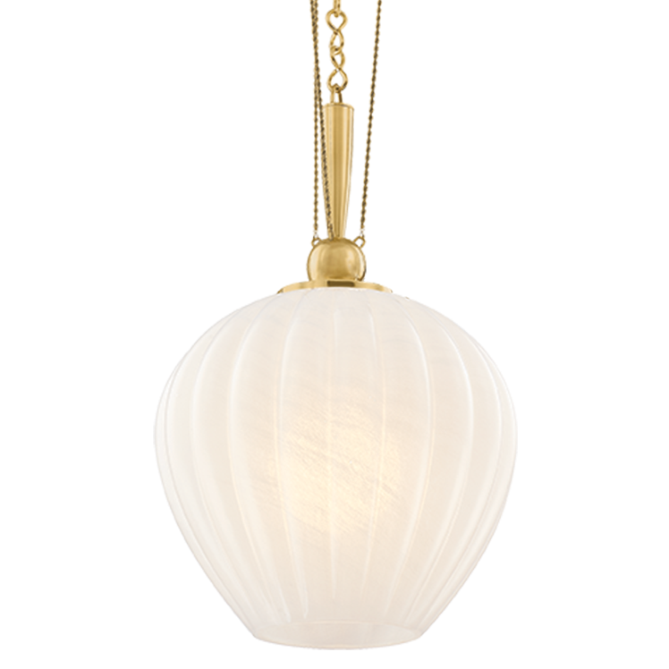 Corbett Lighting Azurite Small Pendant in Vintage Polished Brass, primary product view