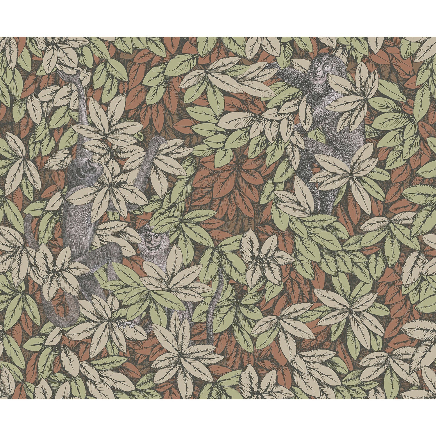 Cole & Son Fornasetti Senza Tempo II Foglie E Scimmie Wallpaper