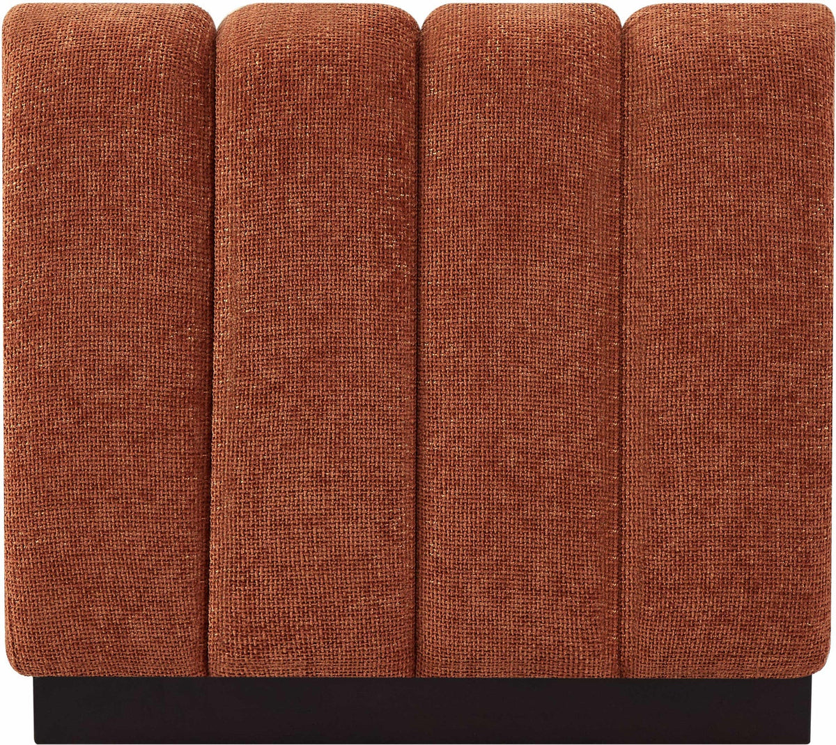 Quinn Cognac Chenille Fabric Upholstered Modular Armless Chair