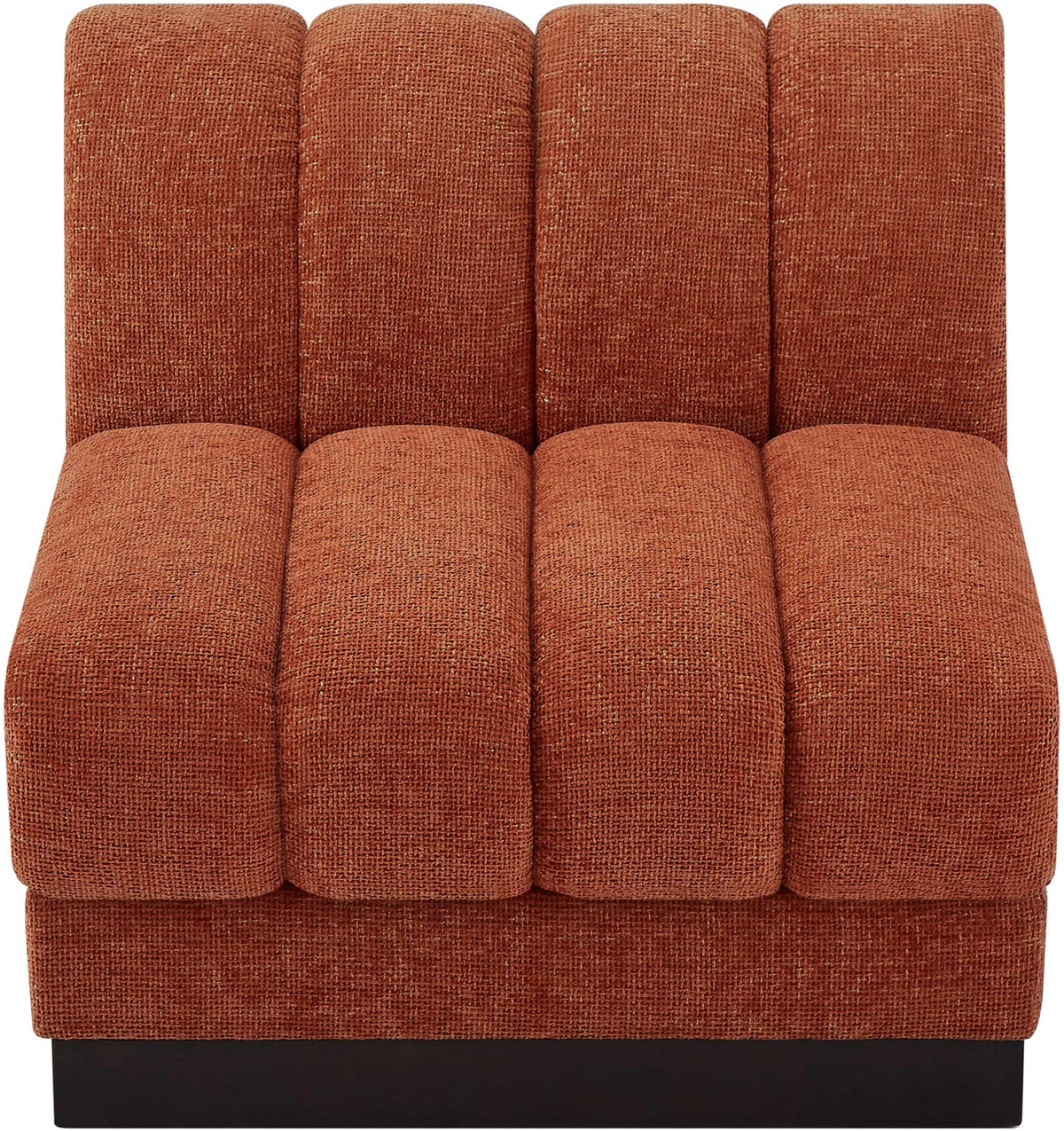 Quinn Cognac Chenille Fabric Upholstered Modular Armless Chair