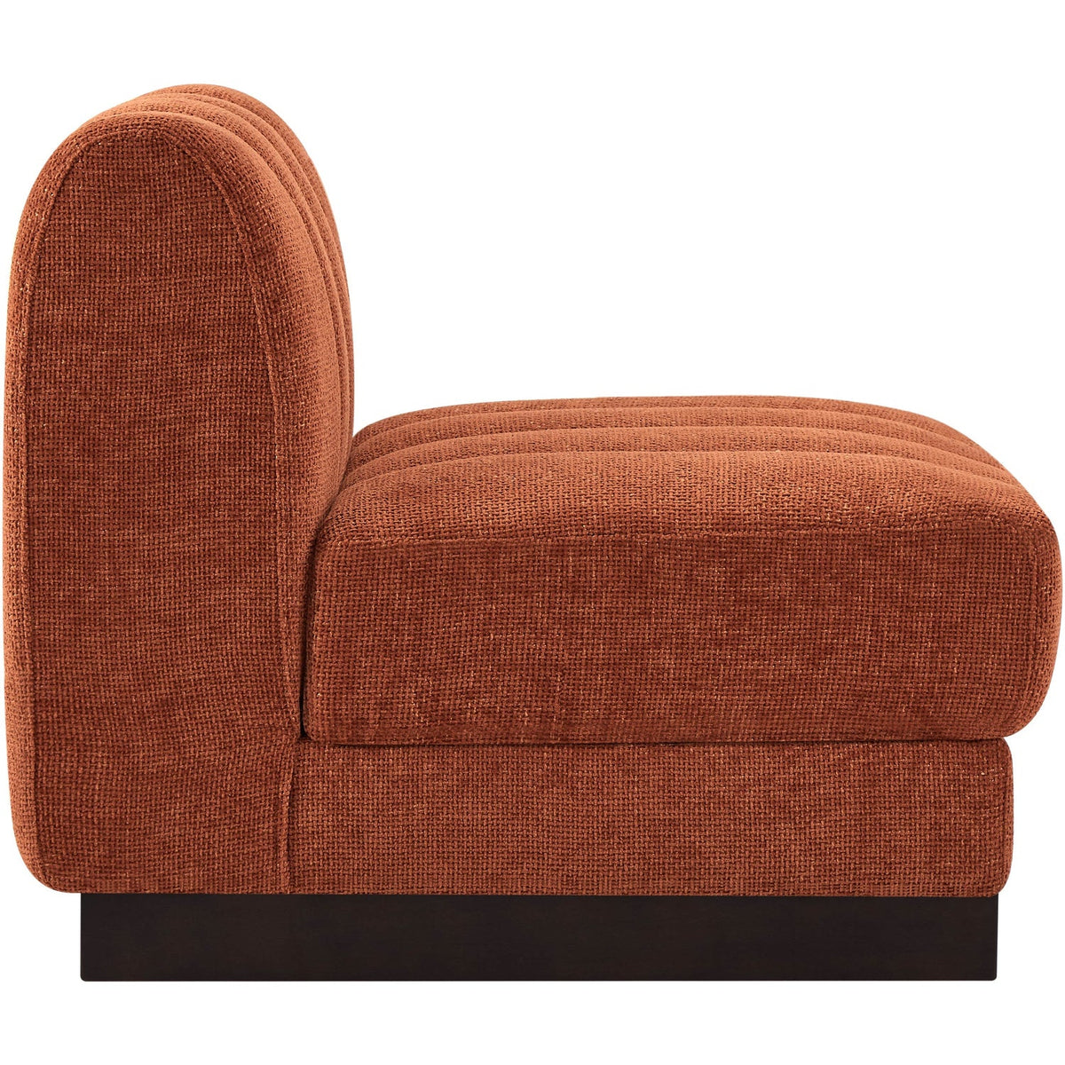 Quinn Cognac Chenille Fabric Upholstered Modular Armless Chair