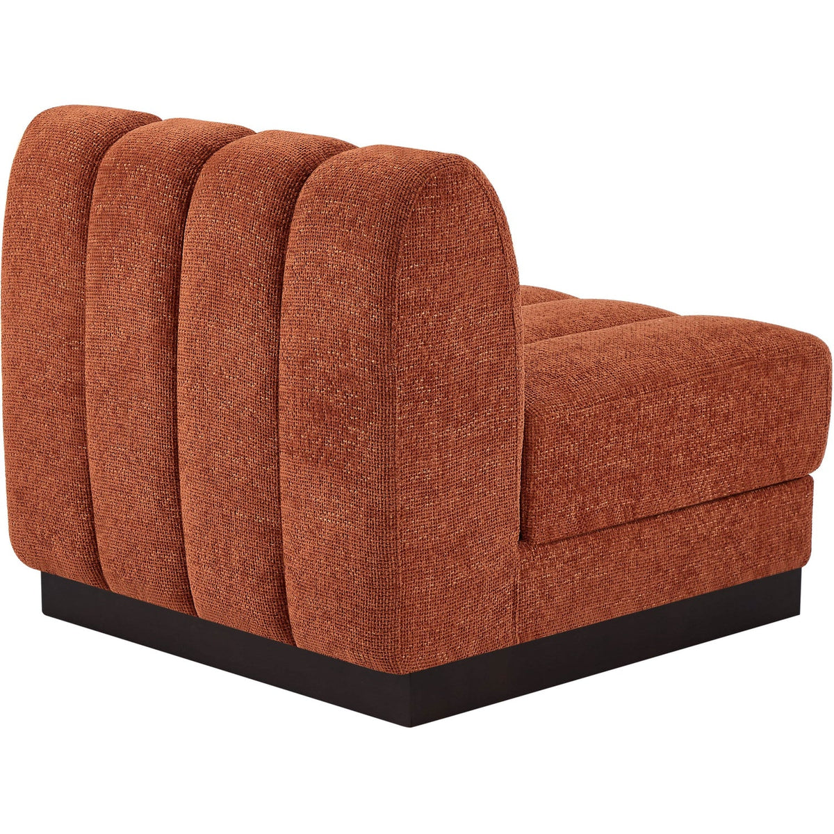Quinn Cognac Chenille Fabric Upholstered Modular Armless Chair