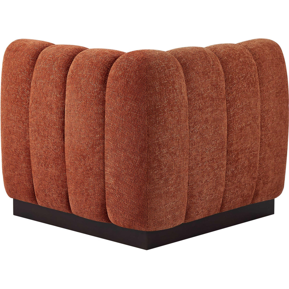Quinn Cognac Chenille Fabric Upholstered Modular Corner Chair