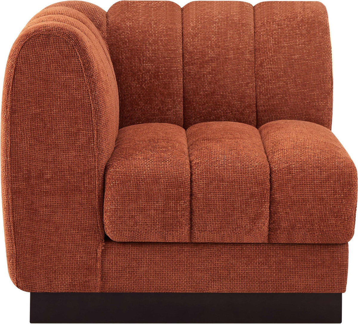 Quinn Cognac Chenille Fabric Upholstered Modular Corner Chair