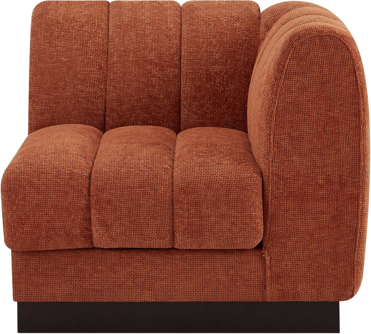 Quinn Cognac Chenille Fabric Upholstered Modular Corner Chair