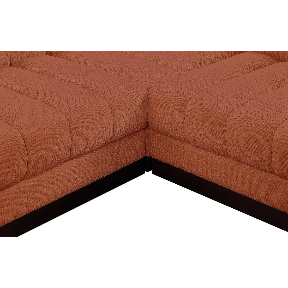 Quinn 98in Cognac Chenille Fabric Upholstered 5 Piece Modular Sectional Sofa