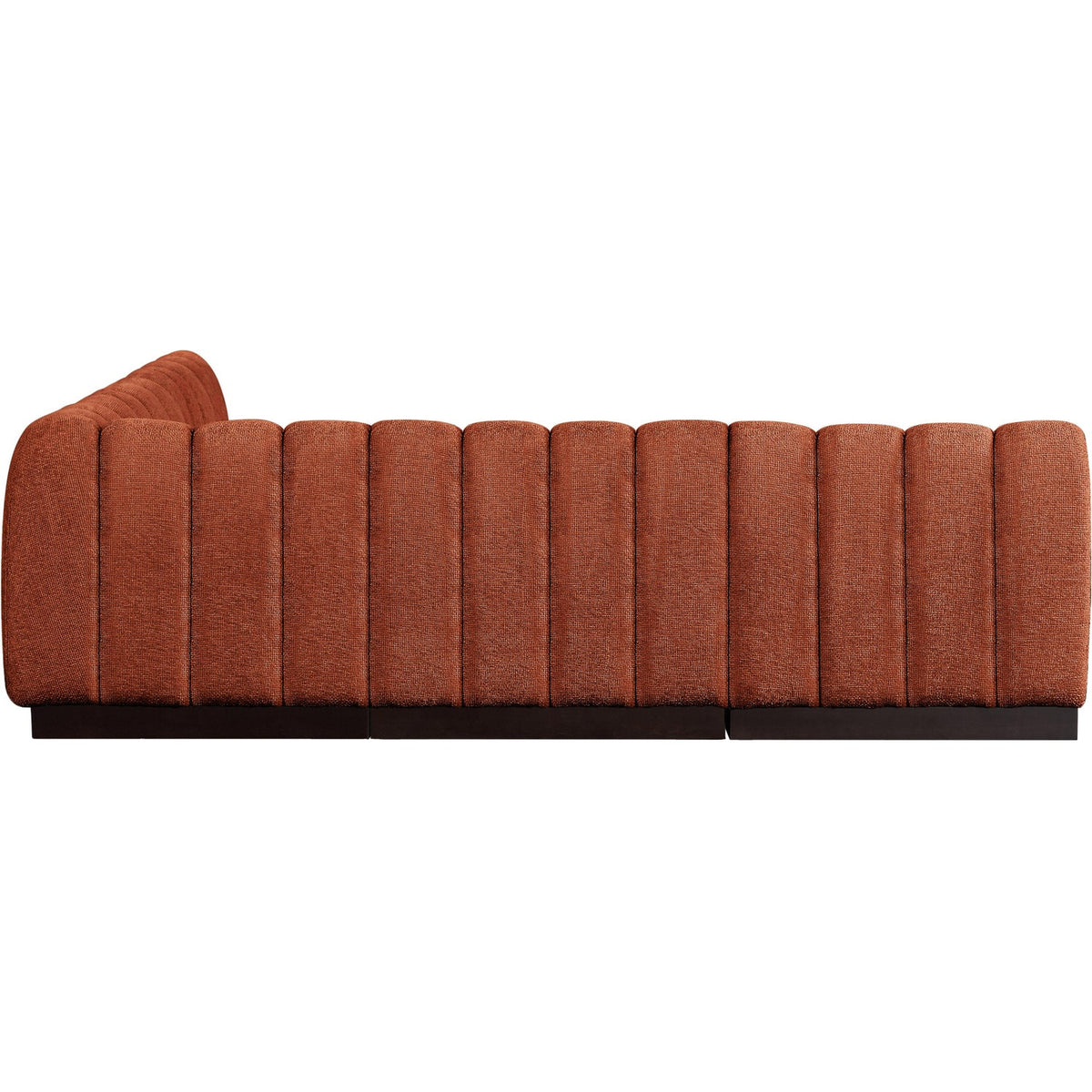 Quinn 98in Cognac Chenille Fabric Upholstered 5 Piece Modular Sectional Sofa