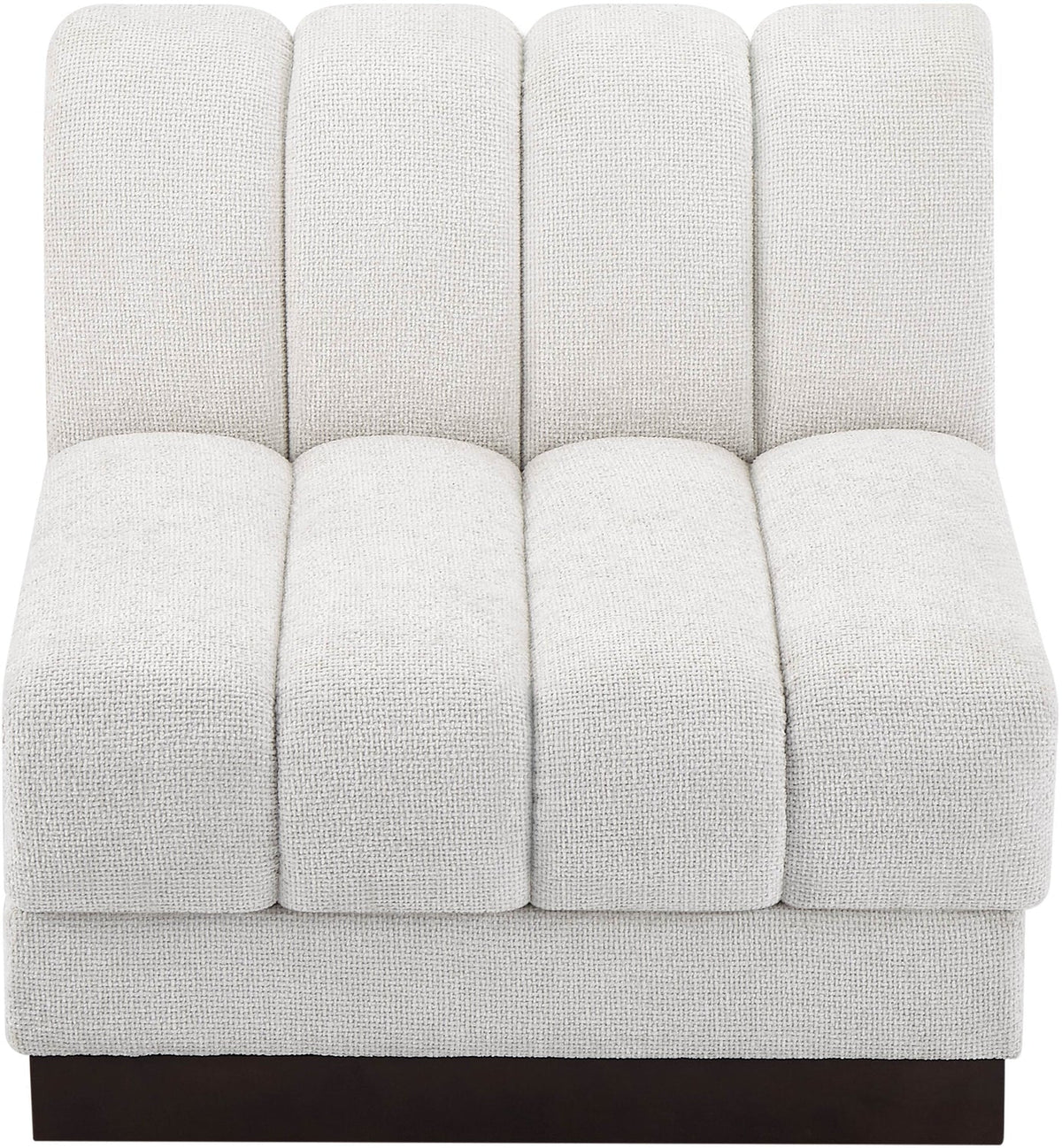 Quinn Cream Chenille Fabric Upholstered Modular Armless Chair
