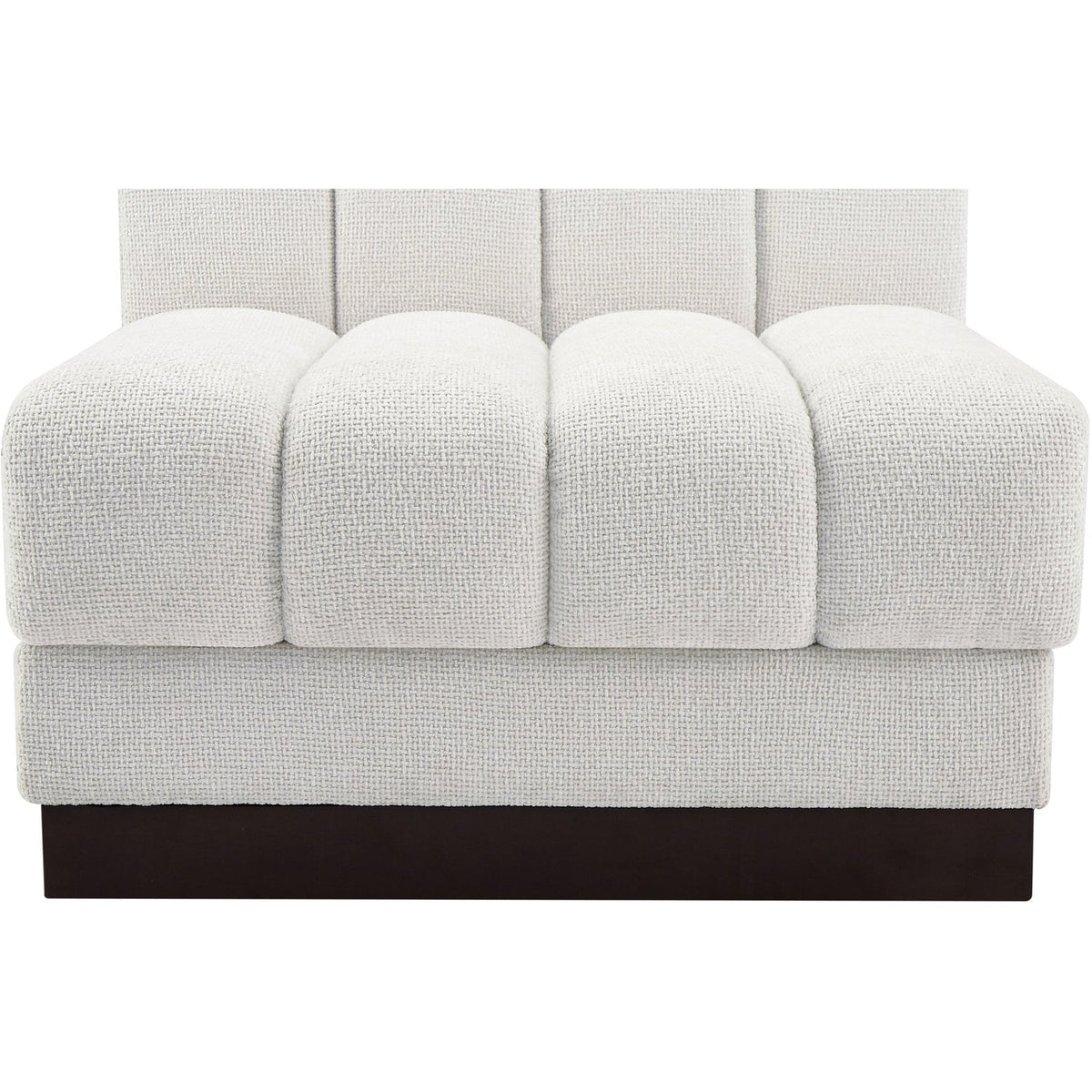 Quinn Cream Chenille Fabric Upholstered Modular Armless Chair