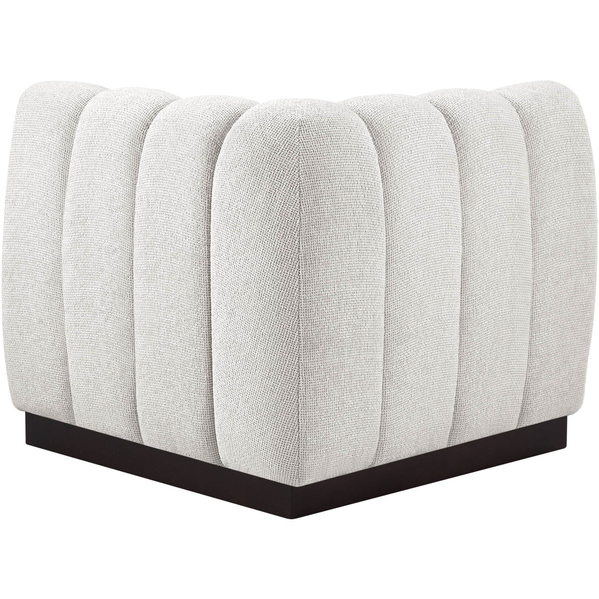 Quinn Cream Chenille Fabric Upholstered Modular Corner Chair