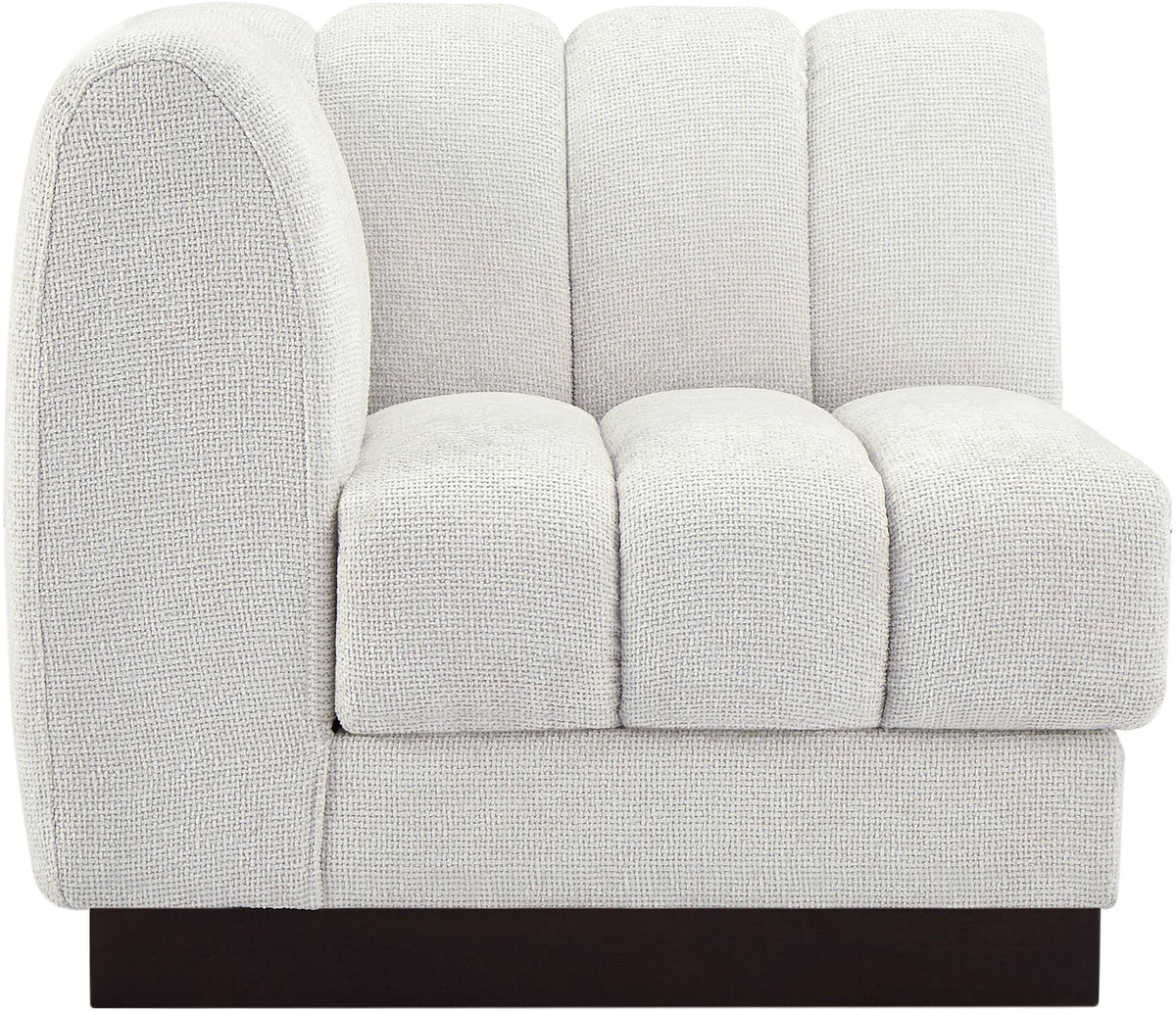 Quinn Cream Chenille Fabric Upholstered Modular Corner Chair
