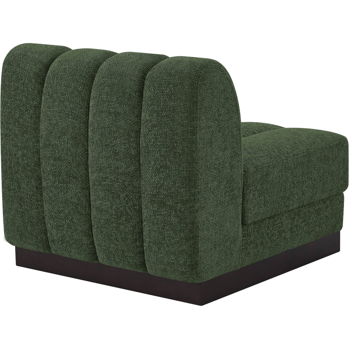 Quinn Green Chenille Fabric Upholstered Modular Armless Chair