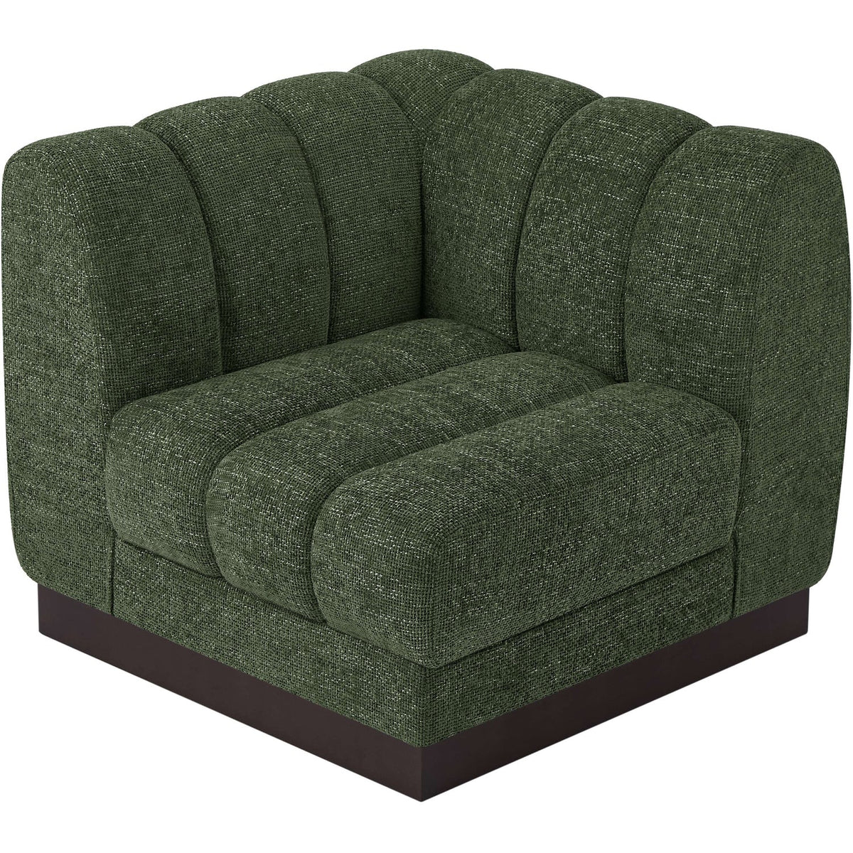 Quinn Green Chenille Fabric Upholstered Modular Corner Chair