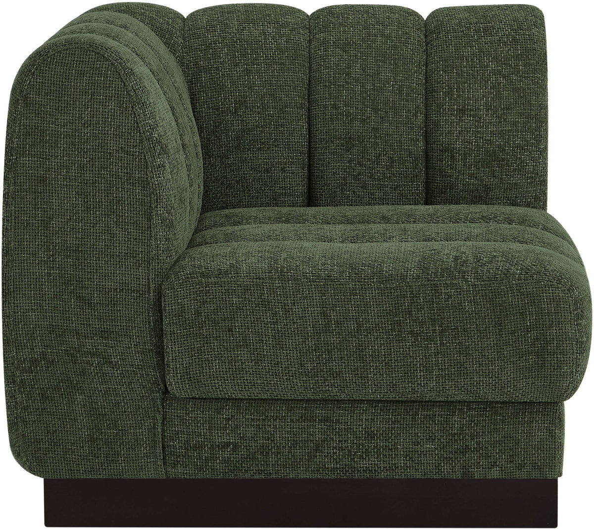 Quinn Green Chenille Fabric Upholstered Modular Corner Chair