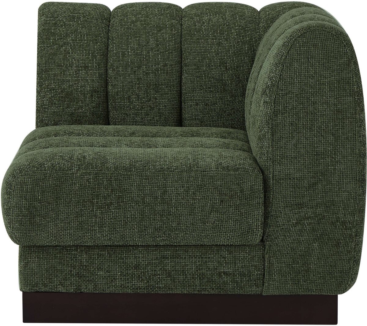 Quinn Green Chenille Fabric Upholstered Modular Corner Chair
