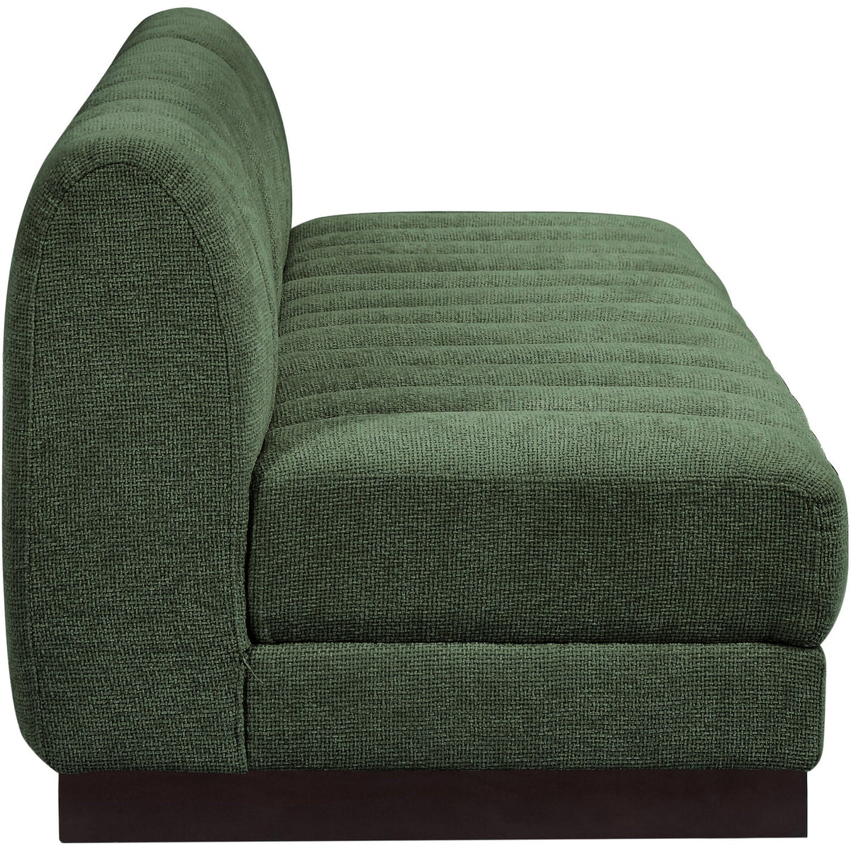 Quinn 96in Green Chenille Fabric Upholstered 3 Piece Armless Modular Sofa