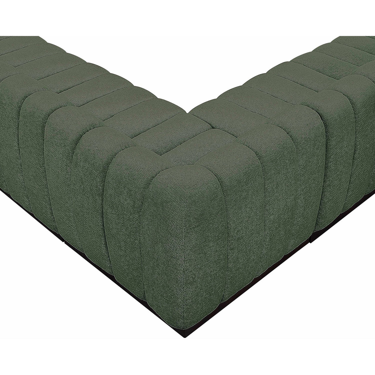 Quinn 98in Green Chenille Fabric Upholstered 5 Piece Modular Sectional Sofa